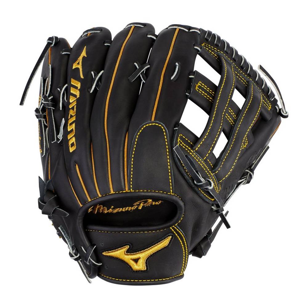 Panske Rukavice Mizuno Pro Infield 11.75" - Deep Pocket Baseball Čierne Vypredaj EFRK41705